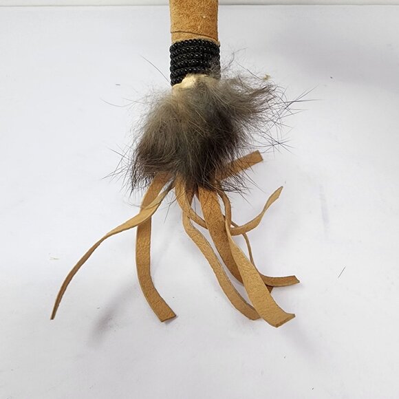 Native American Rawhide Leather Rattle Hand Painted Salamander Design Art - Picture 5 of 5